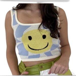Bailey Rose Smiley Face Crop Top Tank - Size XS 🙂